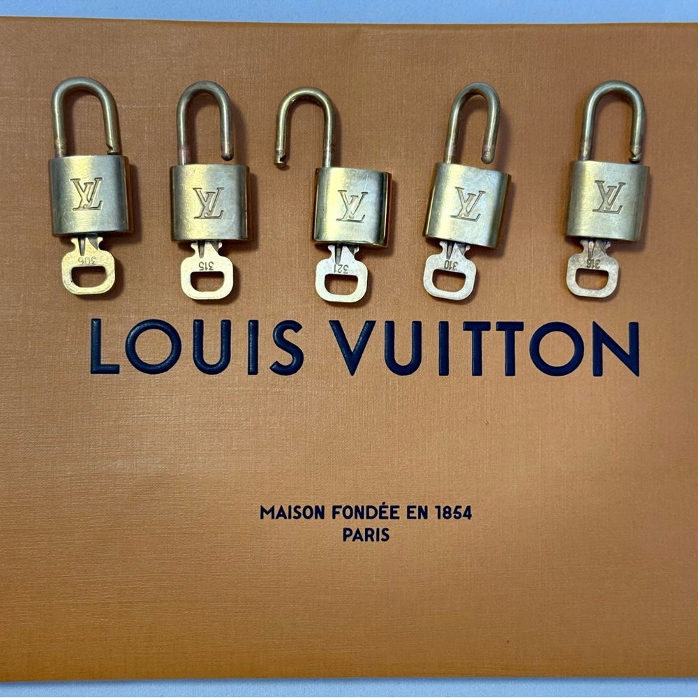 Authentic Louis Vuitton Brass Padlocks with Keys